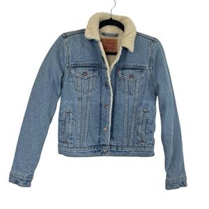 Levi's Jacket Sherpa Button Front Trucker Denim